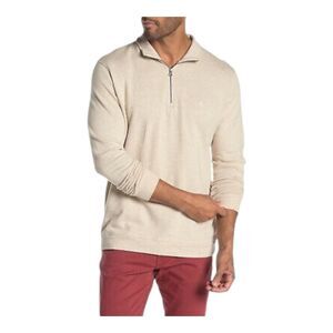 TAILOR VINTAGE‎ Men's Oatmeal Beige Heather 1/4 Zip Pullover Sweater Size M